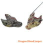 1.5" Wolf Head Stone Pendant Natural Healing Crystals Hand Carved Wolves Animal Statue Figurine Gems for Jewelry Making Necklace