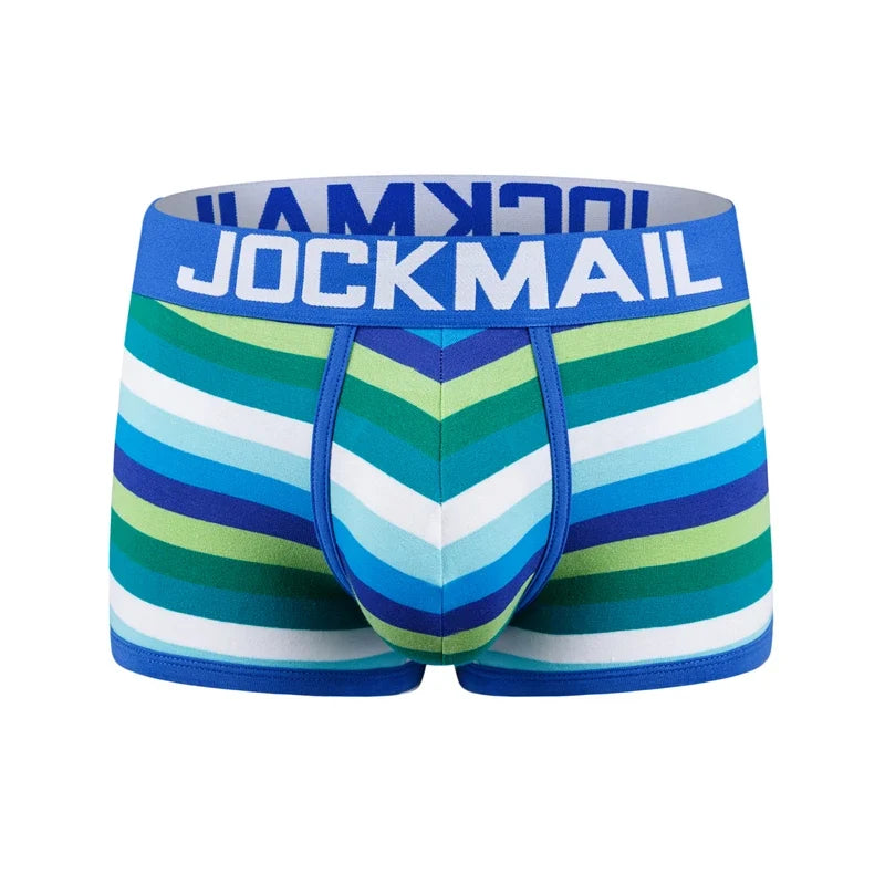 Underwear Men Boxers Shorts Cotton Breathable Cuecas Masculinas Calzoncillos Hombre Slips Underpants Rainbow Stripes Night Wear