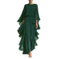 Women Top Pants Two-Piece Set Summer Loose Fit Casual Ruffle Bell Sleeve Shirt Solid Color Wide Legs Pants Trousers
