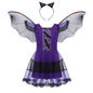Kids Vampire Costume Gothic Halloween Dress with Accessories