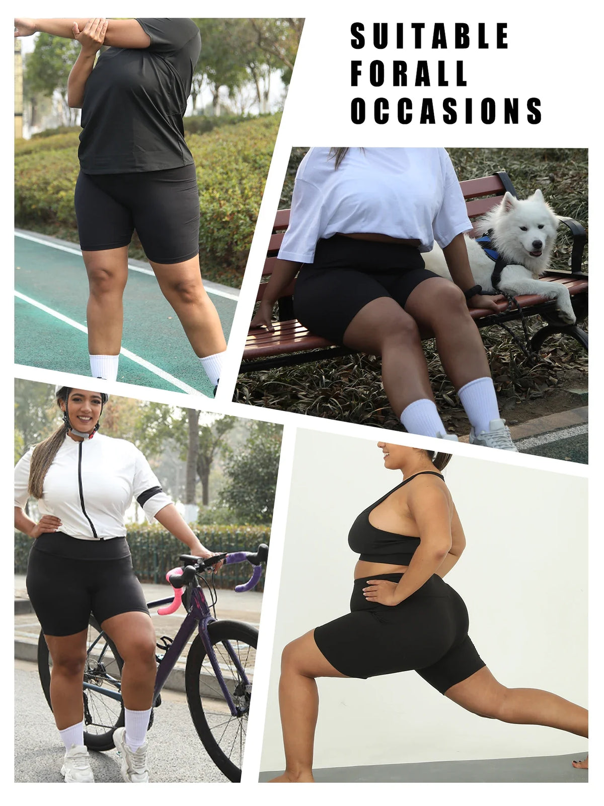 2 Pack Plus Size Biker Shorts for Women High Waisted Super Soft