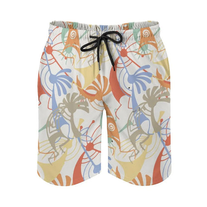 Men's Leaf Printed Pattern Casual Shorts Boys Summer Cool Hawaiian 3D Printed Casual Swim Trunks Drawstring Surfboard Shorts