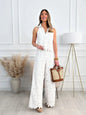 Fashion Lace Embroidered Cardigan Vest Tops + Wide-leg Trousers 2-piece Summer New Chic Elegant Women OfficeLong Pants Suit 2025