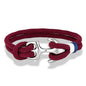 MKENDN Creative Contrast Double Strand Anchor Bracelets Men Women Nautical Survival Rope Bracelets Stainless Steel Anchor Buckle