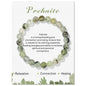 Healing Crystal Stone Bracelets With Card Natural Amethysts Lapis Lazuli Rose Quartzs 8mm Beads Bracelets For Women Men Jewelry