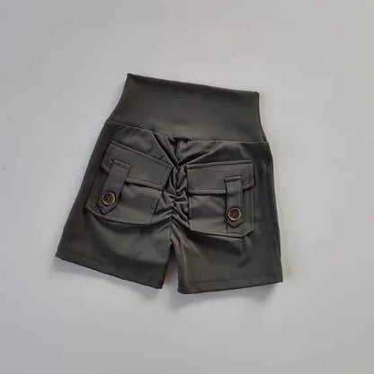 Nude High Waist Seamless Fitness Shorts with Pockets