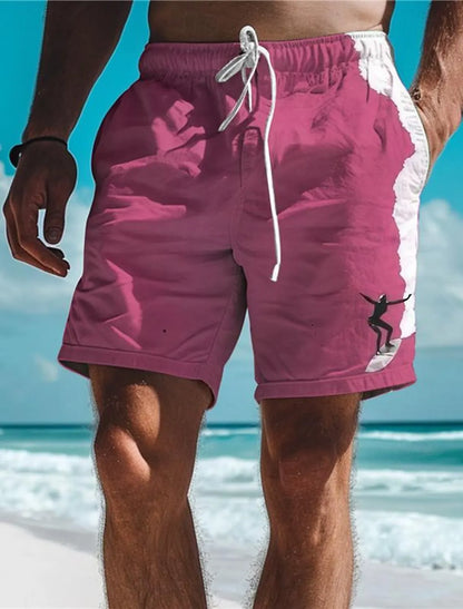 Men's Hawaiian Swim Trunks 3D Surf Print Beach Shorts Quick Dry Outdoor Leisure Sports Shorts Swimwear Fashion Men's Shorts