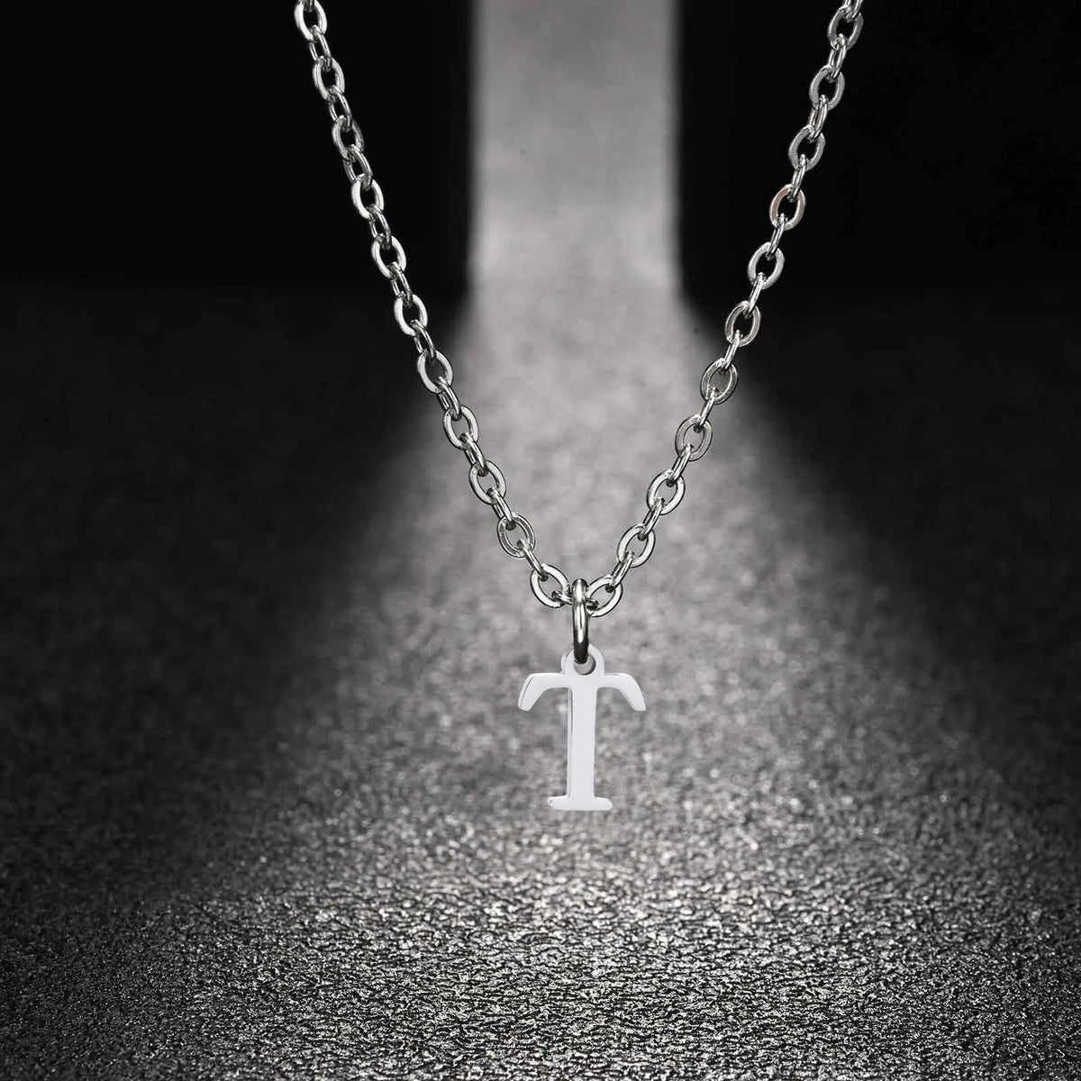 26 Letters A-Z Initial Pendant Necklaces for Women,Alphabet Pendant Rolo Chain Necklace,Simple Fashion Collar Jewelry Gift