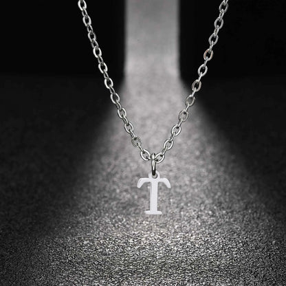 26 Letters A-Z Initial Pendant Necklaces for Women,Alphabet Pendant Rolo Chain Necklace,Simple Fashion Collar Jewelry Gift