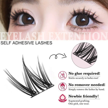 100/120pcs Self-Adhesive Eyelash Cluster Set Doll & Cat Eye Styles, Wispy, Curved, Lightweight, Natural to Glamorous Look