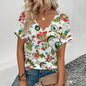 Women's Plus Size T-Shirt Summer V-Neck T Shirt For Women Daily Fashion Short Sleeve Casual T-Shirt 3d Print Female Clothes