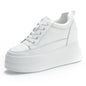 Fujin 9cm Women Shoes Sneakers Platform Heel Height Increased Wedge Pumps White Sneakers Shoe Breathable Heels for Women