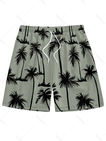 Men's Hawaiian 3D Palm Tree Pattern Beach Shorts Quick Dry Outdoor Leisure Sports Shorts Fashion Men's Shorts