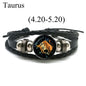12 Zodiac Signs Leather Bracelet for Men Women Virgo Libra Scorpio Aries Taurus  Braided Rope Bracelets Birthday Gift Wholesale