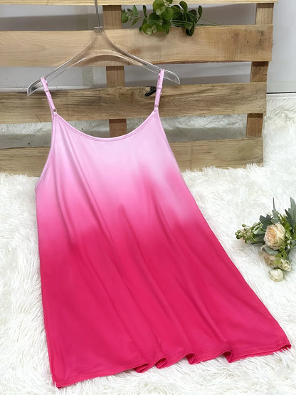 Plus Size Women's Gradient Sleeveless Tank Top Flowy Casual Summer Blouse with Scoop Neckline Perfect for Daily Wear