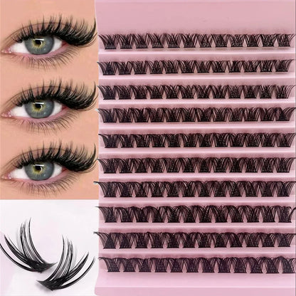 Fluffy Volume Lash Clusters 120pcs D Curl Individual Lashes Thick DIY Eyelash Extensions Cluster Lashes for Makeup