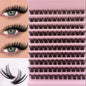 Fluffy Volume Lash Clusters 120pcs D Curl Individual Lashes Thick DIY Eyelash Extensions Cluster Lashes for Makeup