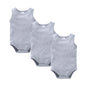 Kavkas 3 Pcs Summer Unisex Baby Vest Bodysuit 100% Cotton Sleeveless Newborn Solid Clothes 0-24 Months Clothing