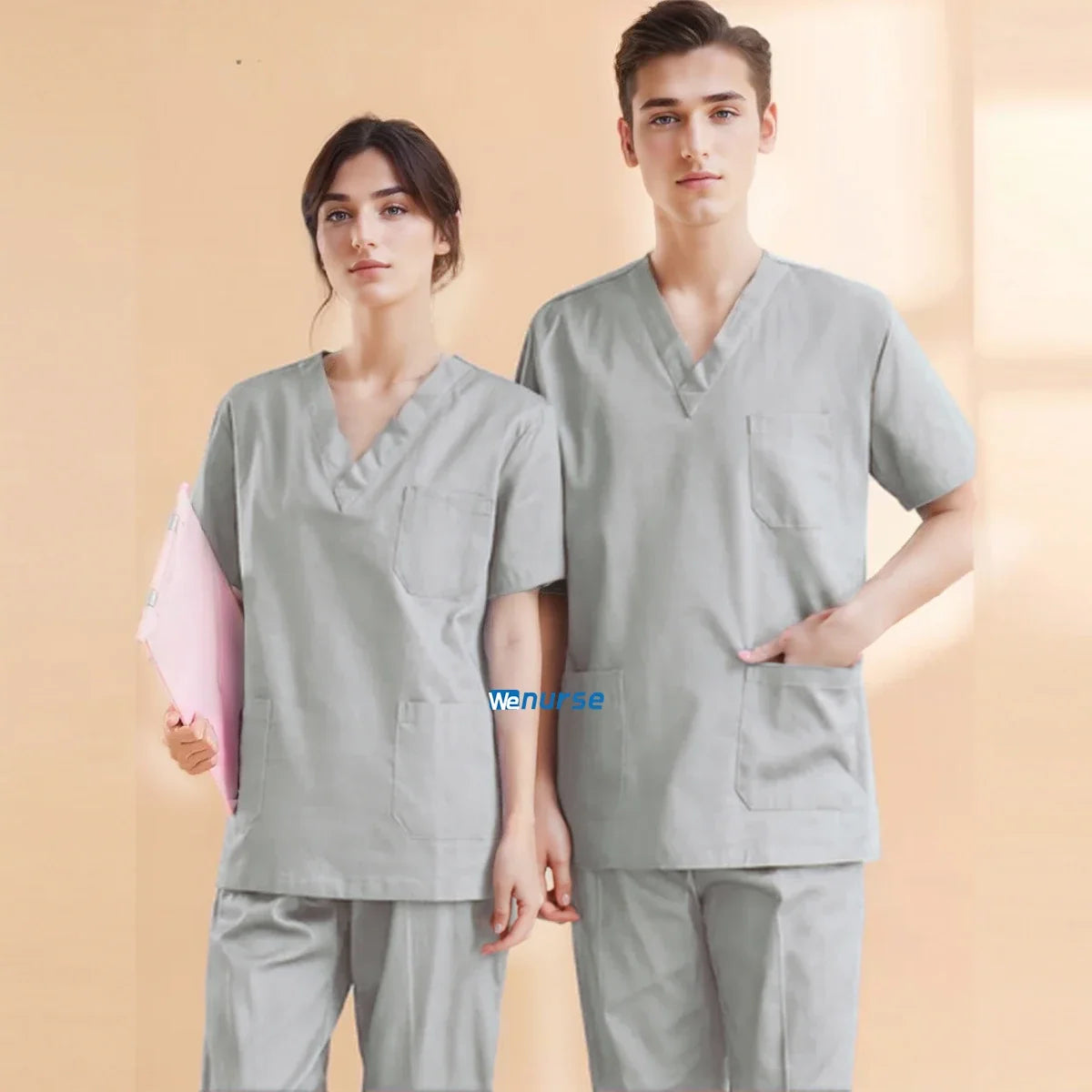 Unisex Medical Scrub Set Top & Pants Cotton