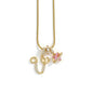 Gold Color Zircon Flower Pendant Necklace Female A-Z 26 Letter Alphabet Wedding Jewelry Gift for Women