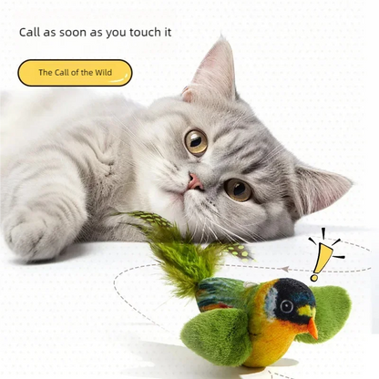Simulation Bird Interactive Cat Toys Electric Sounding Birds Cat Chew Bite Plush Toys Cat Supplies