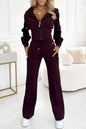Autumn Casual Solid Sportswear Women Set Fashion Zipper Hooded