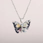 Huitan Aesthetic Butterfly Pendant Necklace for Women Silver Color/Gold Color Inlaid Shiny CZ Fashion Party Accessories Jewelry