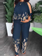 Female Clothing Summer Women Outfit Pearl Off The Shoulder Blouse and Trouser Elegant 2-piece Sets Plus Size Pant Sets