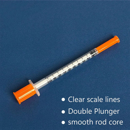 100pcs 1ml Sterile Insulin Syringe, Individually Wrapped Plastic