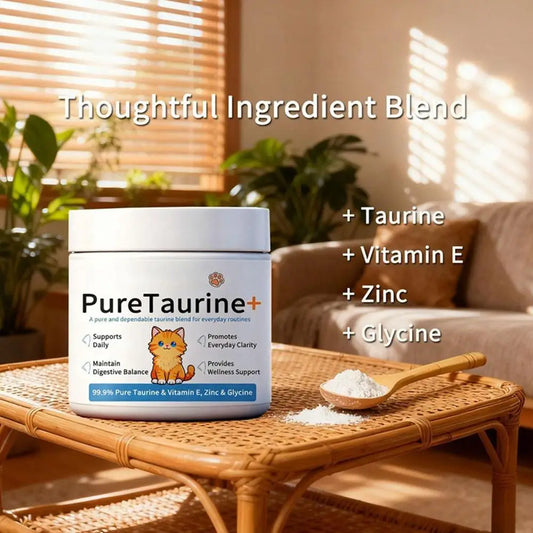 200g Cat Body Health Care Powder 99.9% Pure Taurine VE Zinc Supports Digestion Enhancing Immunity Daily Nutritional Supplements