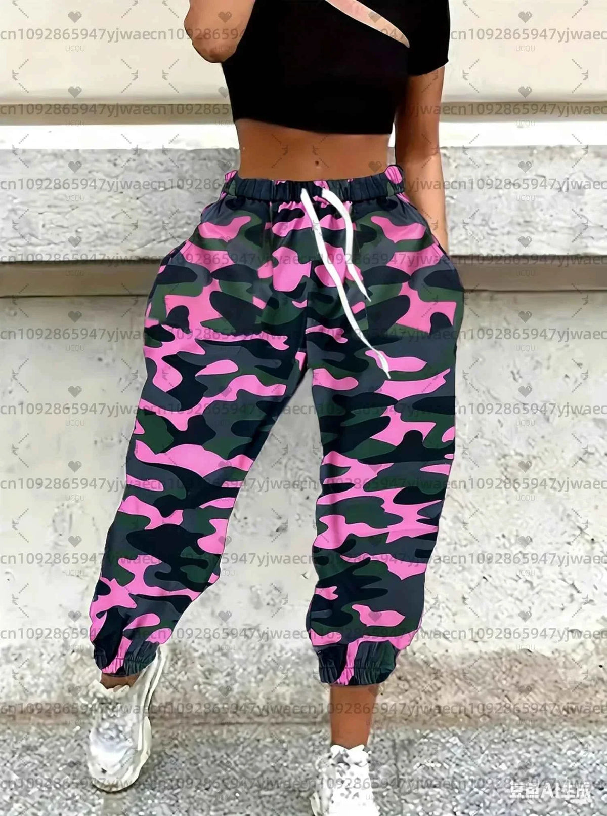 Women's Spring Camo Jogger Pants - 3D Print