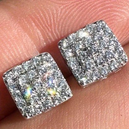 Delicate stud earrings for men and women Square accessories suitable for wedding parties go with everything