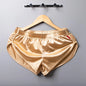 Mens Sexy Pajamas Boxer Shorts Smooth Silk Underwear Men Sleep Bottoms Homewear Lounge Shorts Male Panties Boxers