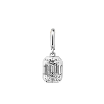 Minimalist Women's Geometric White Zircon Necklace Thin Bead Chain Pendant Non-fading for Casual Wear Birthday Gift