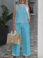 Cotton Linen Comfortable Two Piece Sets Women Outfits 2024 Summer Autumn Solid Casual Tops Pants 2 Piece Set For Women Suit
