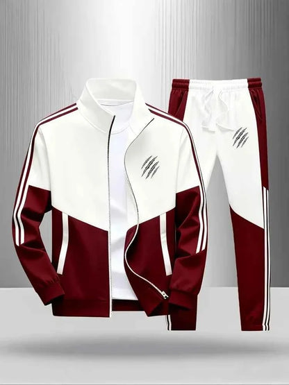 Men's Colorblock Tracksuit 2-Piece Set