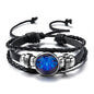 Luminous 12 Zodiac Constellation Sign Braided Couples Leather Bracelet For men Black Rope Charm Party Grow in the dark Jewelry