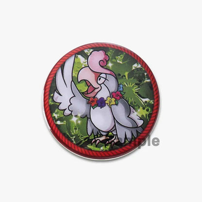 32/44/58mm Creative Round Animal Letter Pins Cartoon Character Funny
