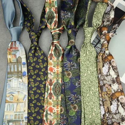 Fashion 8CM Wdith Elegant Neckties Vintage Retro Flower Printed Ties For Adult Mens Casual Daily Neckwear Wedding Party Cravate
