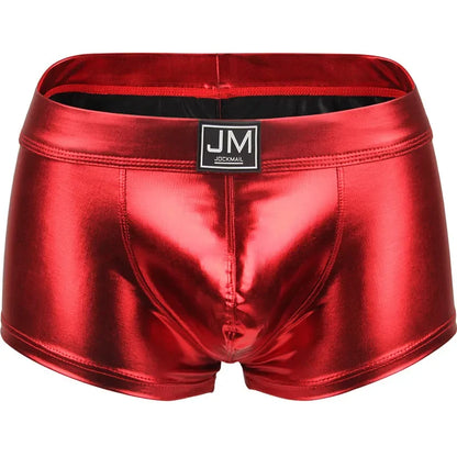 Sexy Men's Faux Black Leather Panties Gay Underwear Man Boxer Briefs Trunks Boxer Shorts and Underpants Boxers
