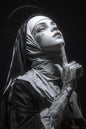Sexy Tattoo Machine Gun Nun Poster Print Christian Smoking Nun Canvas Painting Living Room Background Wall Home Decoration