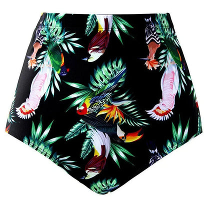 Floral High-Waist Bikini Shorts - Plus Size Swimwear