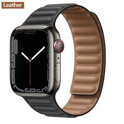 Apple Watch Magnetic Link Band, Leather or Silicone