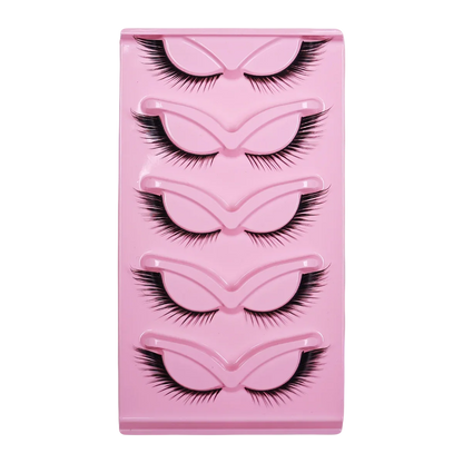 5 Pairs Cat Eye False Eyelashes Eye End Lengthening Long Curling Thick Fluffy All-match Comfortable Fake False Eyelashes