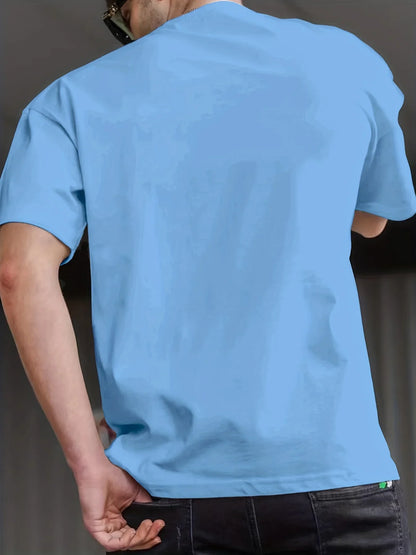 Men's Summer 100% Cotton Funny Act My Age Letter Pattern Print Loose Large Casual Round Neck Short Sleeve T-shirt