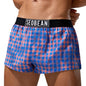 SEOBEAN Mens Cotton Plaid Underwear Boxers U convex Pouch Sleepwear Shorts Underpants Boxer Shorts