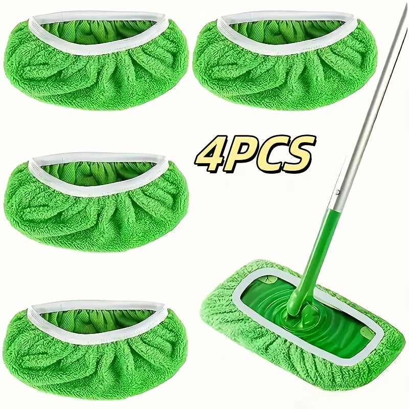 4 Reusable Mop Pads with High Water Absorption and Ultra-Fine Fiber