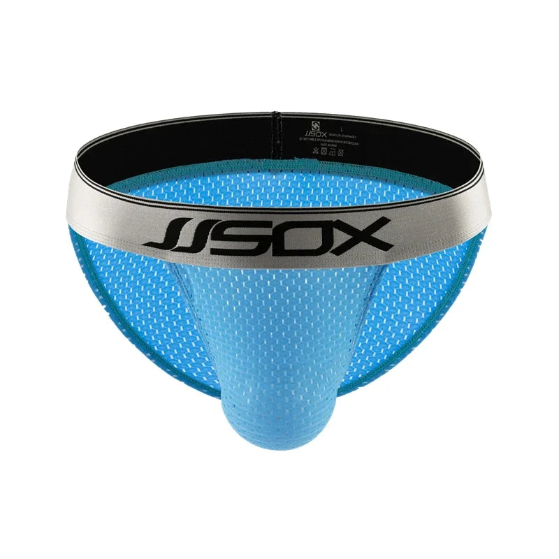 Men Mesh Briefs Sexy Underwear Man U Pouch Underpants Cuecas Calzoncillos Wide Belt Men's Lingerie Ropa Interior Hombre Slips