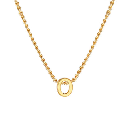 Vnox Chic Tiny A-Z Letters Necklaces for Women Girls, Gold Color Stainless Steel Initial Chokers,Small Pendent Necklaces Jewelry