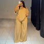 Pant Set Women Two Piece Sets V Neck Short Sleeve Drawstring Shirt Striped Wide Leg Long Pants Elastic Waist Y2k Streetwear 2026
